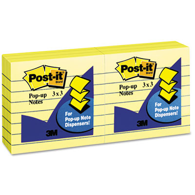 Post-it&reg; Pop-up Notes Original Canary Yellow Pop-Up Refills