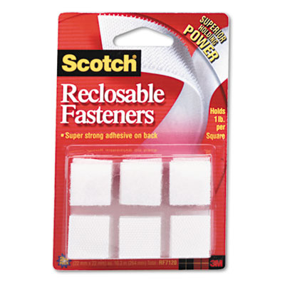 Scotch&reg; Reclosable Hook &amp; Loop Fastener Squares