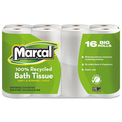 Marcal&reg; 100% Recycled Two-Ply Bathroom Tissue
