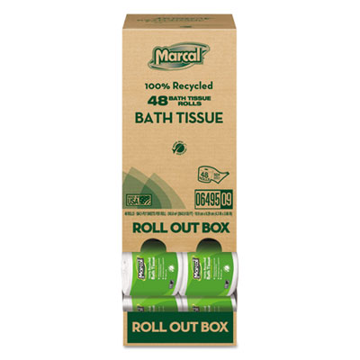 Marcal&reg; 100% Recycled Roll Out Convenience Pack Bathroom Tissue