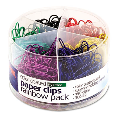 Officemate PVC Free Plastic Coated Paper Clips