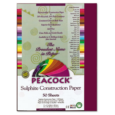 Pacon&reg; Peacock&reg; Sulphite Construction Paper