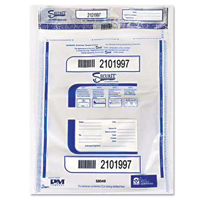 PM Company&reg; Securit&reg; Triple Protection Tamper-Evident Deposit Bags