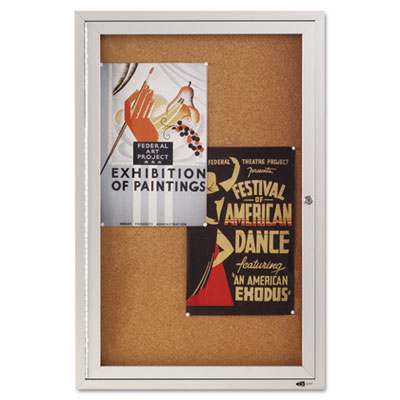 Quartet&reg; Enclosed Indoor Cork Bulletin Board with Hinged Doors