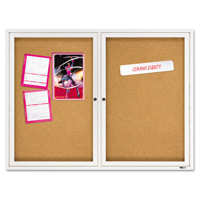Quartet&reg; Enclosed Indoor Cork Bulletin Board with Hinged Doors