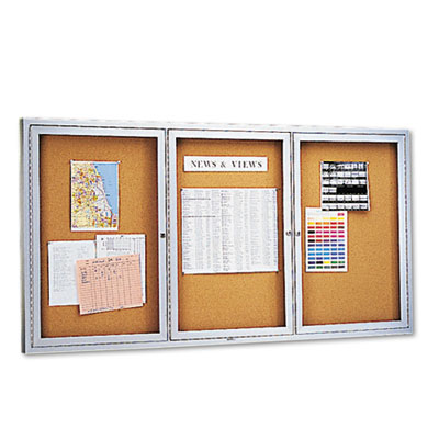 Quartet&reg; Enclosed Indoor Cork Bulletin Board with Hinged Doors