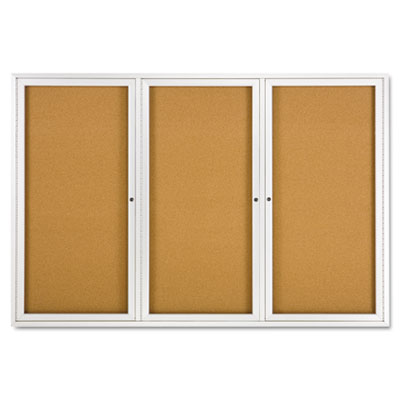 Quartet&reg; Enclosed Indoor Cork Bulletin Board with Hinged Doors