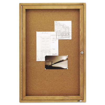 Quartet&reg; Enclosed Indoor Cork Bulletin Board with Hinged Doors