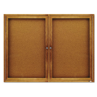 Quartet&reg; Enclosed Indoor Cork Bulletin Board with Hinged Doors