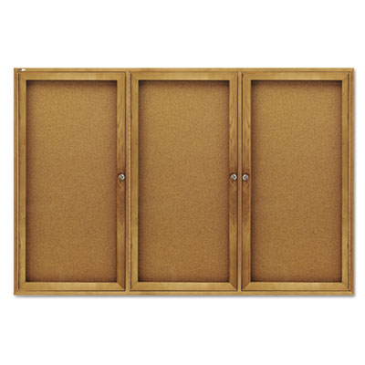 Quartet&reg; Enclosed Indoor Cork Bulletin Board with Hinged Doors