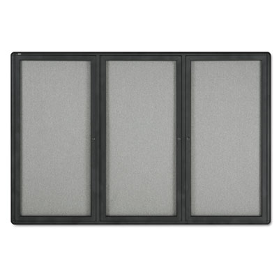 Quartet&reg; Enclosed Indoor Fabric Bulletin Board with Hinged Doors
