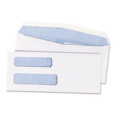 Quality Park&trade; Double Window Security Tinted Check Envelope