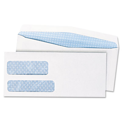 Quality Park&trade; Double Window Security Tinted Check Envelope