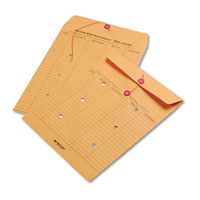 Quality Park&trade; Brown Kraft String &amp; Button Interoffice Envelope