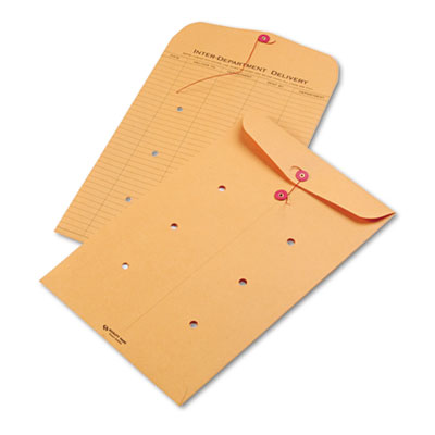 Quality Park&trade; Brown Kraft String &amp; Button Interoffice Envelope
