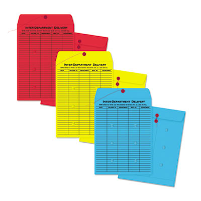 Quality Park™ Colored Paper String & Button Interoffice Envelope Quality Park™ Colored Paper String & Button Interoffice Envelope