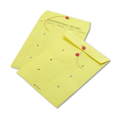 Quality Park&trade; Colored Paper String &amp; Button Interoffice Envelope