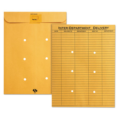 Quality Park&trade; Brown Kraft Resealable Redi-Tac&trade; Interoffice Envelope
