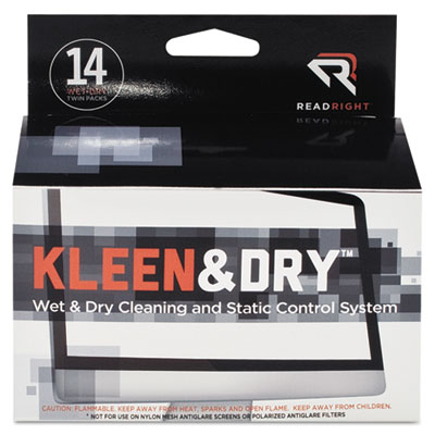 Read Right&reg; Two Step Screen Kleen&trade; Wet and Dry Cleaning Wipes