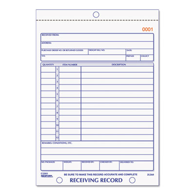 Rediform&reg; Receiving Record Book