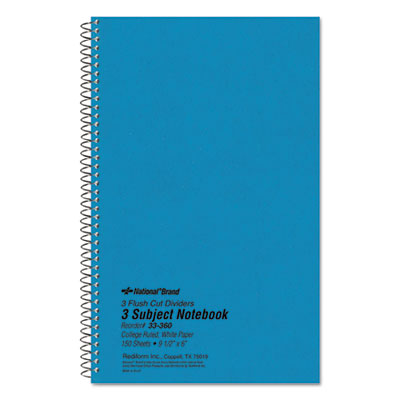 National&reg; Three-Subject Wirebound Notebooks