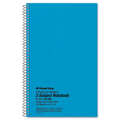 National&reg; Three-Subject Wirebound Notebooks