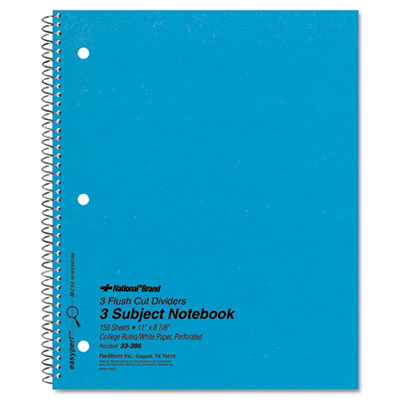 National&reg; Three-Subject Wirebound Notebooks