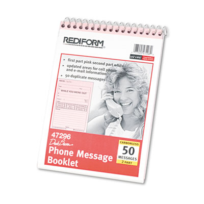 Rediform&reg; Desk Saver Line&trade; Wirebound Message Book