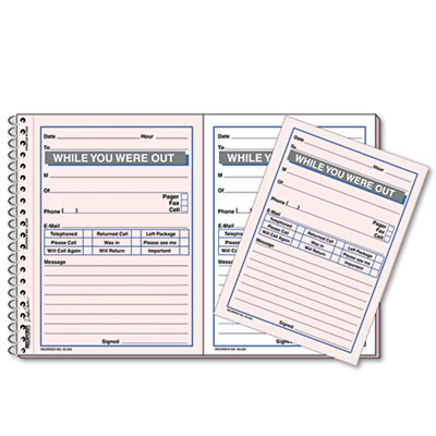Rediform&reg; Desk Saver Line&trade; Wirebound Message Book