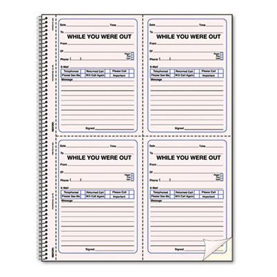 Rediform&reg; Professional Line&trade; Wirebound Message Book