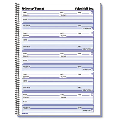 Rediform&reg; Voice Mail Wirebound Log Books