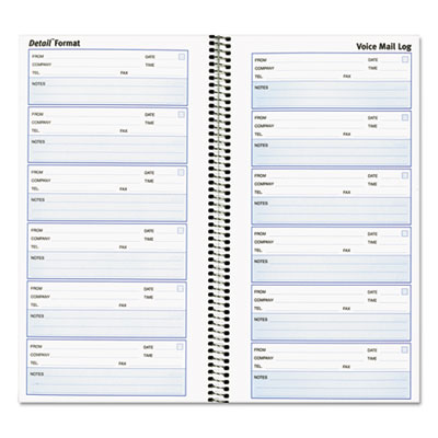 Rediform&reg; Voice Mail Wirebound Log Books
