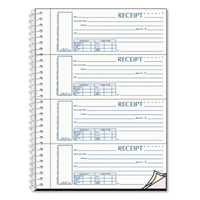 Rediform&reg; Spiralbound Unnumbered Money Receipt Book