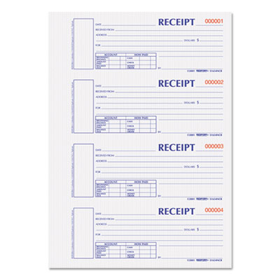 Rediform&reg; Durable Hardcover Numbered Money Receipt Book