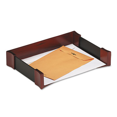 Rolodex™ Wood & Faux Leather Desk Tray Rolodex™ Wood & Faux Leather Desk Tray