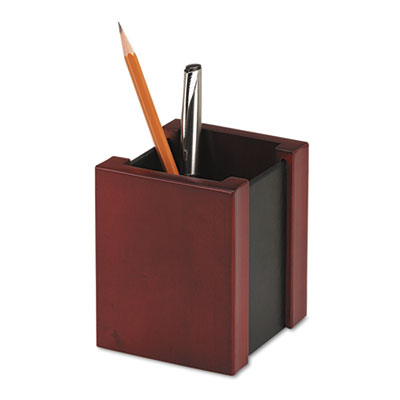 Rolodex™ Wood & Faux Leather Pencil Cup Rolodex™ Wood & Faux Leather Pencil Cup