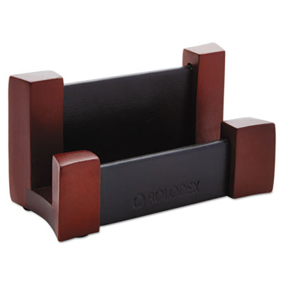 Rolodex&trade; Wood &amp; Faux Leather Business Card Holder