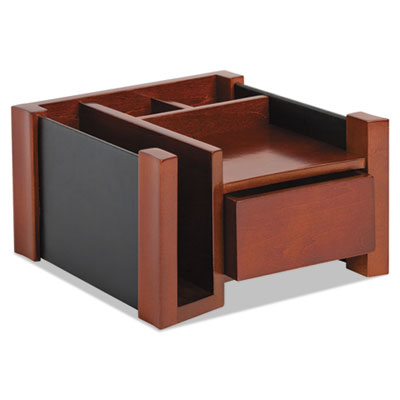 Rolodex&trade; Wood &amp; Faux Leather Desk Director