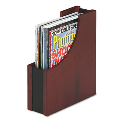 Rolodex&trade; Wood and Faux Leather Magazine File