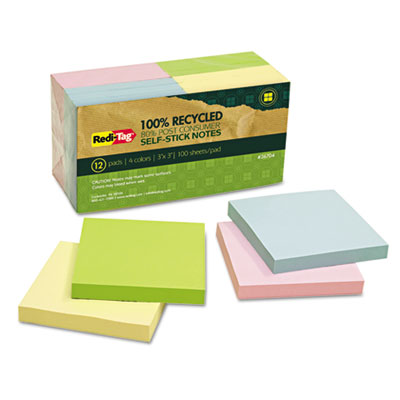 Redi-Tag&reg; 100% Recycled Self-Stick Notes