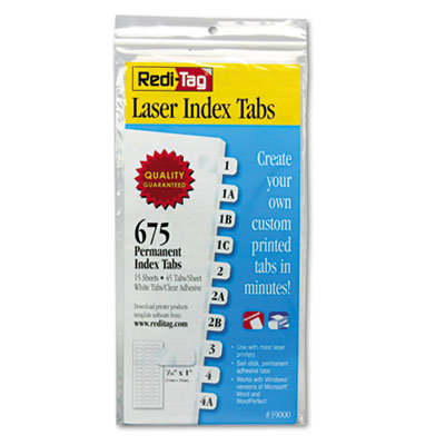 Redi-Tag&reg; Laser and Inkjet Printable Index Tabs