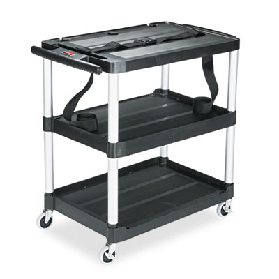 Rubbermaid&reg; Commercial MediaMaster&reg; Three-Shelf AV Cart