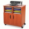 Safco&reg; Mobile Laminate Machine Stand With Sorter Compartments