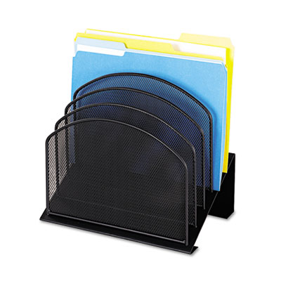 Safco&reg; Onyx&trade; Mesh Desk Organizer with Tiered Sections