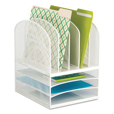Safco&reg; Onyx&trade; Mesh Desk Organizer with Five Vertical/Three Horizontal Sections
