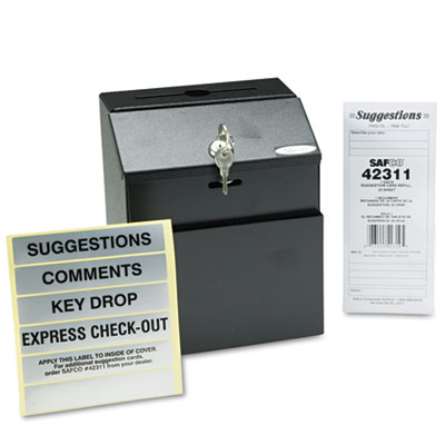 Safco&reg; Steel Suggestion/Key Drop Box