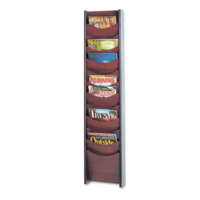 Safco&reg; Solid Wood Wall-Mount Literature Display Rack