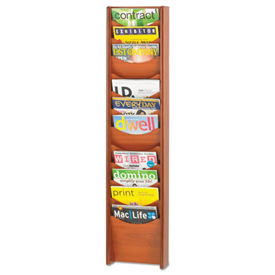 Safco&reg; Solid Wood Wall-Mount Literature Display Rack