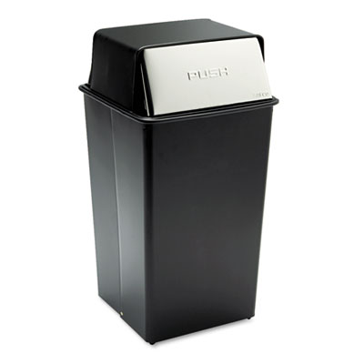 Safco&reg; Reflections&reg;  Push Top Square Receptacle
