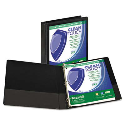 Samsill&reg; Clean Touch&reg; Heavy-Duty Locking Round Ring Antimicrobial Protected View Binder